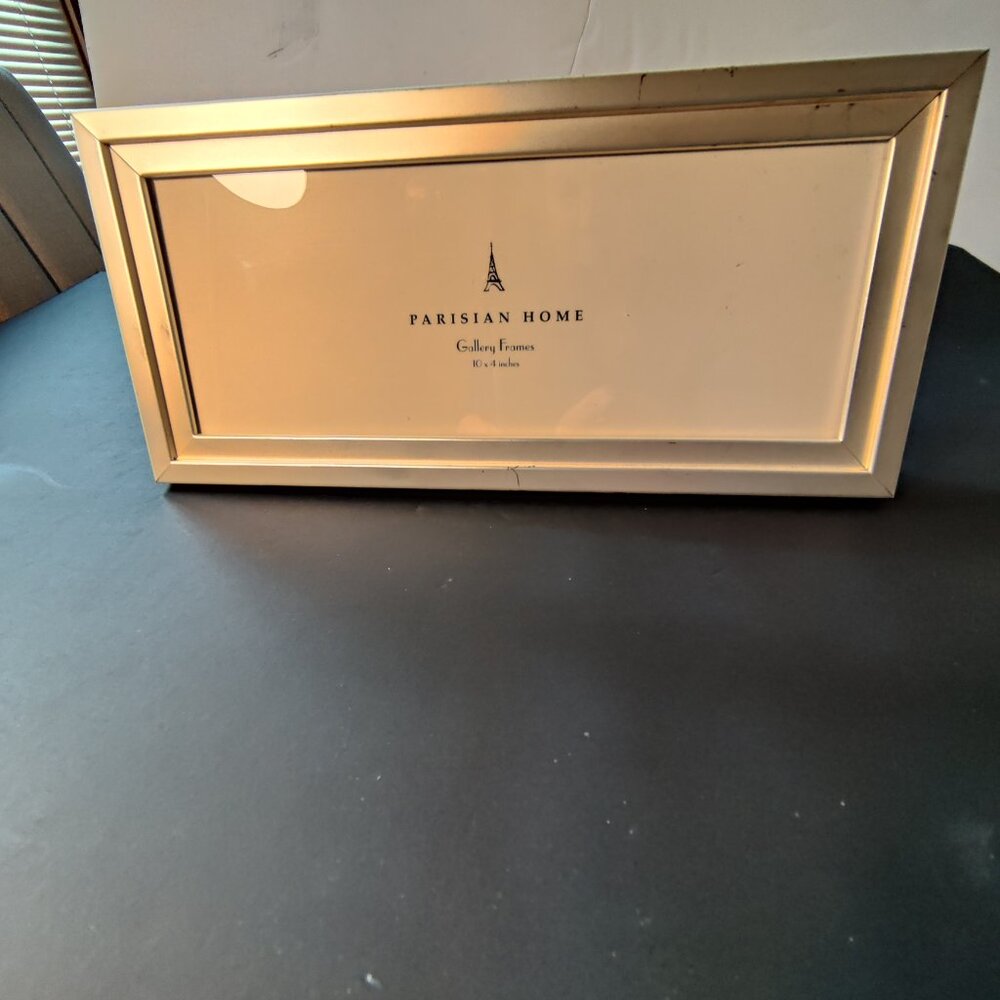 Picture Frame 10" x 4"  Parisian Gallery, in Brushed Silver for Tabletop or Hung